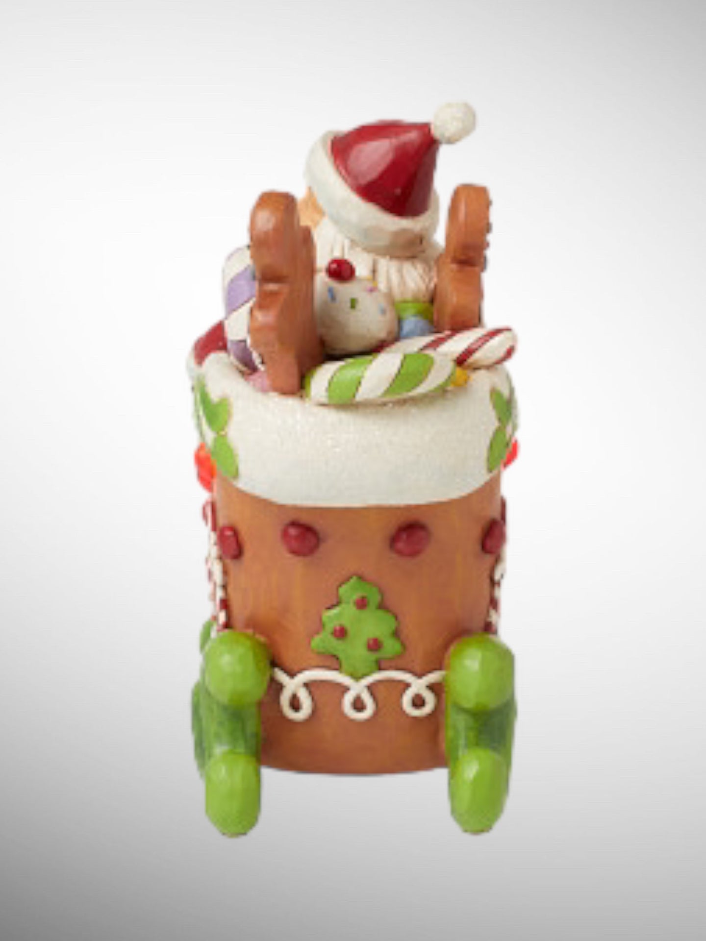 Jim Shore Gingerbread Christmas - Sharing Sweet Holiday Cheer Santa LED Figurine